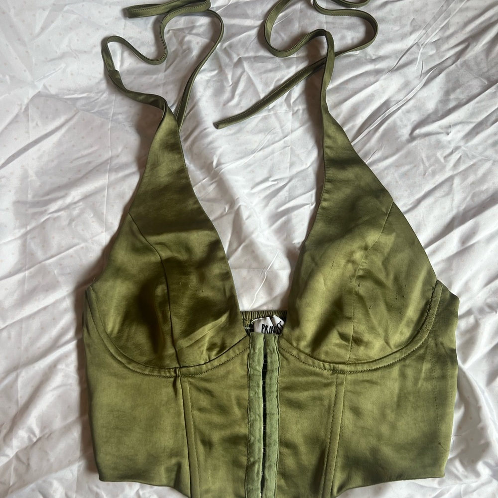 Princess Polly Green Halter Top